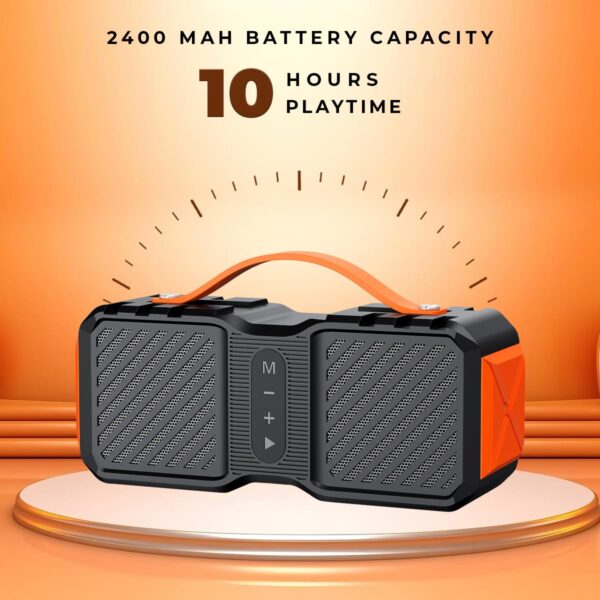 LAPCARE Storm LBS-999 Wireless Bluetooth 24 Watt Portable Speaker, 10 Hours Playtime, Micro SD Option, FM, Aux Port and in-Built Mic - Black - Image 5