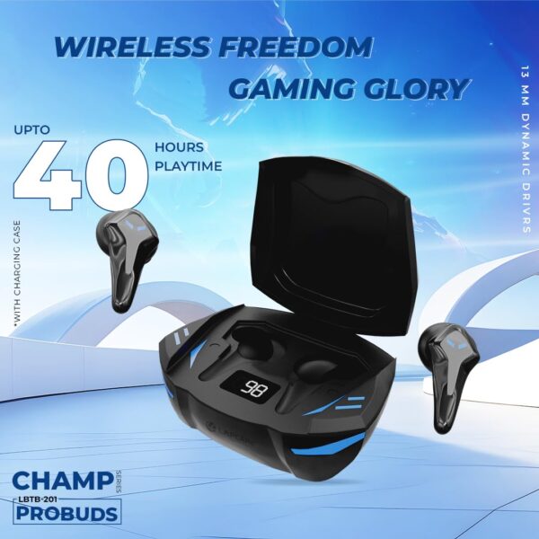 Lapcare Champ Series Wireless Bluetooth Probuds White (LBTB-234)	| Touch Controls Earbuds | Ipx5 Sweat & Water Resistant - Image 2