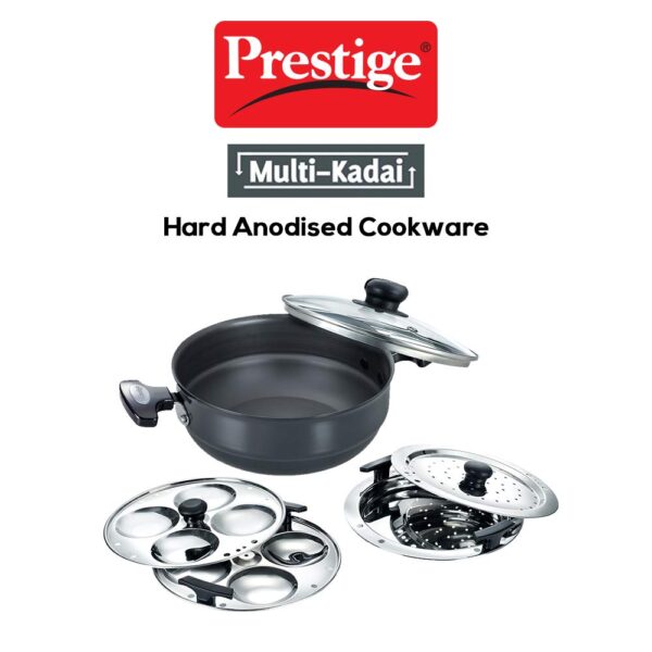 Prestige Aluminium Multi Kadai - 220mm | Idli Steamer - Image 3