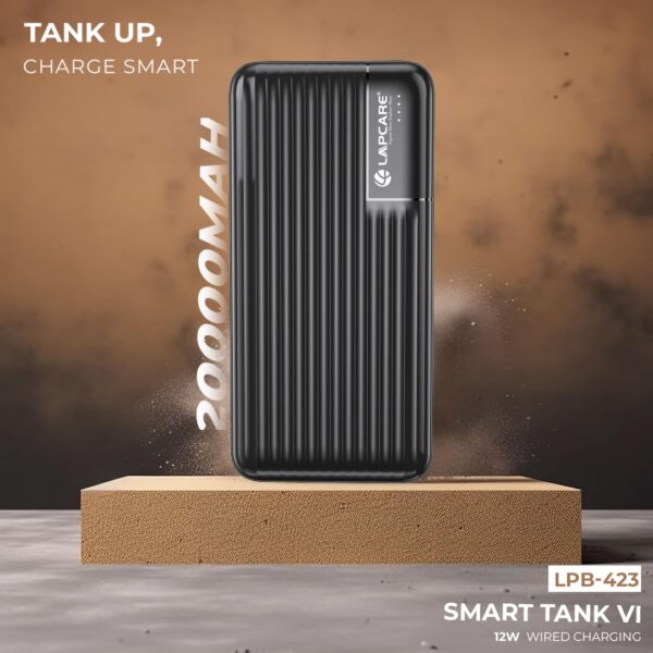 Lapcare Smart Tank VI 20000mAh Power Bank LPB-423 (Black) | Fast Charging | Dual USB Port | Led Indicator - Image 4
