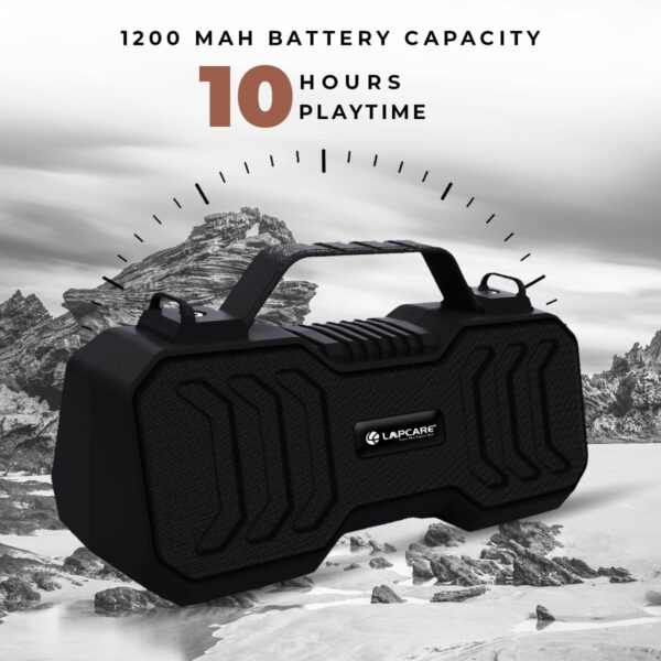 LAPCARE Gobeat 2 LBS-666 Wireless Bluetooth 14W Portable Speaker, 10 Hours Playtime, Powerful Bass, Hansfree Call, FM, Micro SD Option, Aux Port, Wireless Speaker - Black - Image 3
