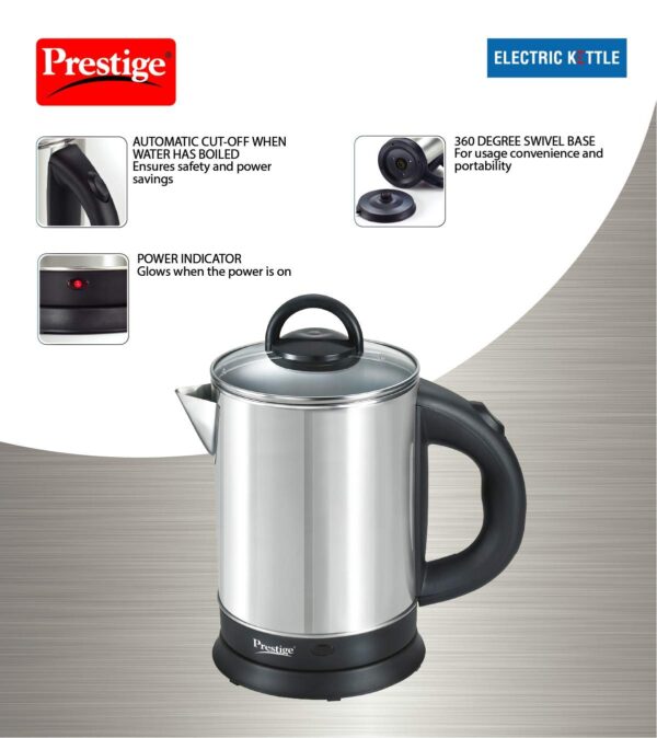 Prestige PKGSS 1500W Electric Kettle With Glass Lid 1.7 Litre - Image 2