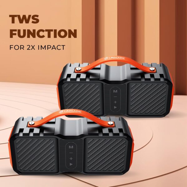 LAPCARE Storm LBS-999 Wireless Bluetooth 24 Watt Portable Speaker, 10 Hours Playtime, Micro SD Option, FM, Aux Port and in-Built Mic - Black - Image 4