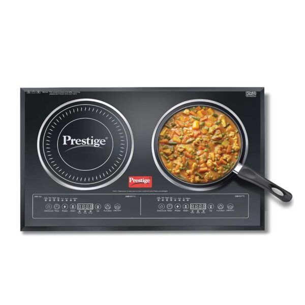 Prestige PDIC 3.0 Double Induction Cooktop 3200W, Black, 2 Burner Induction Stove