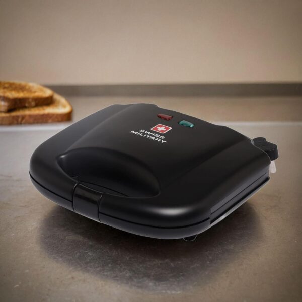 Swiss Military Club Class 2 Slice Electric Grill Sandwich Maker 800W | Nonstick Sandwich Machine - Image 3