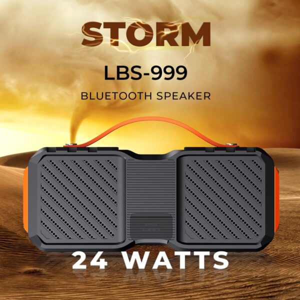 LAPCARE Storm LBS-999 Wireless Bluetooth 24 Watt Portable Speaker, 10 Hours Playtime, Micro SD Option, FM, Aux Port and in-Built Mic - Black - Image 7