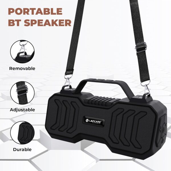LAPCARE Gobeat 2 LBS-666 Wireless Bluetooth 14W Portable Speaker, 10 Hours Playtime, Powerful Bass, Hansfree Call, FM, Micro SD Option, Aux Port, Wireless Speaker - Black - Image 6
