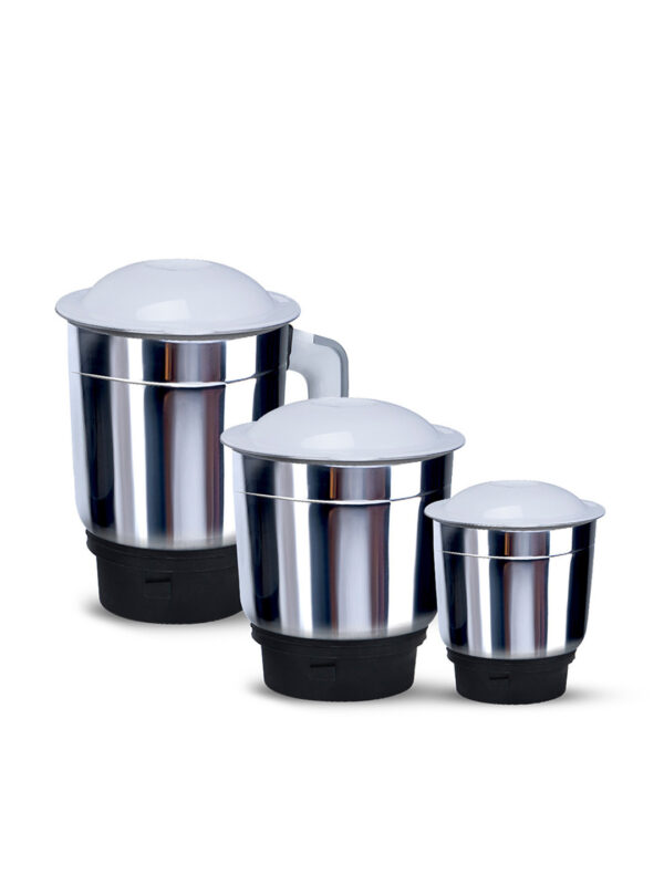 Swiss Military Bliss 3 Stainless Steel Jars Electric Mixer Grinder, 500 Watts | White | 3 Level Speed Control - Image 3