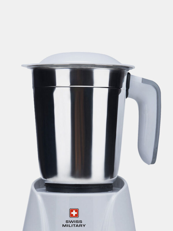Swiss Military Bliss 3 Stainless Steel Jars Electric Mixer Grinder, 500 Watts | White | 3 Level Speed Control - Image 6