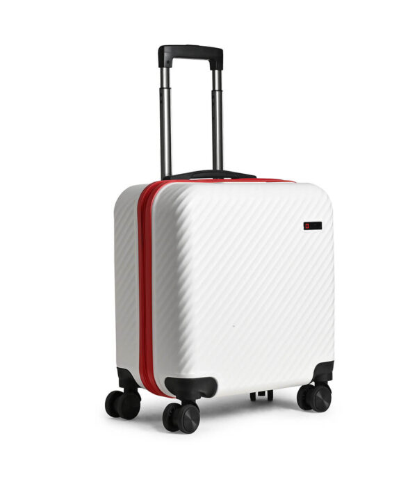 Swiss Military LTB-13 Sirius White Hard Top Travel Overnighter Bag | 8 Spinner Wheel Trolley Bag | White | Travel Suitcase