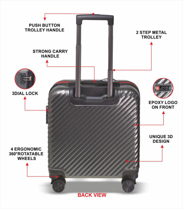Swiss Military Ember LTB8 Overnighter Hard Sided Cabin Plastic Trolley Bag - Image 6