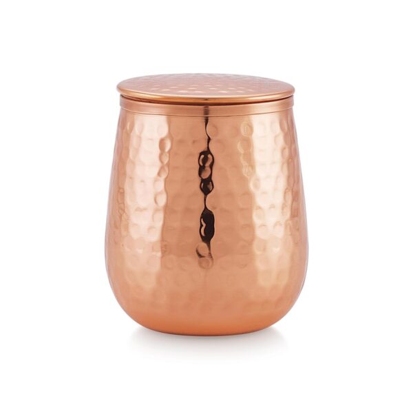 Attro Zeel Copper Water Pot 950ml with 2 Glass Hammered Finish - Image 2