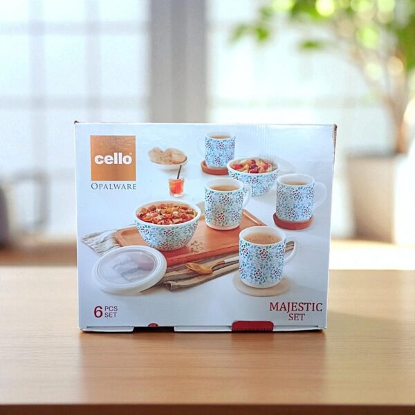Cello Opalware Imperial Majestic 6 Pieces Set (4pc Roma Mug 30cl + 2pc Mixing Bowl 500ml) - Image 3