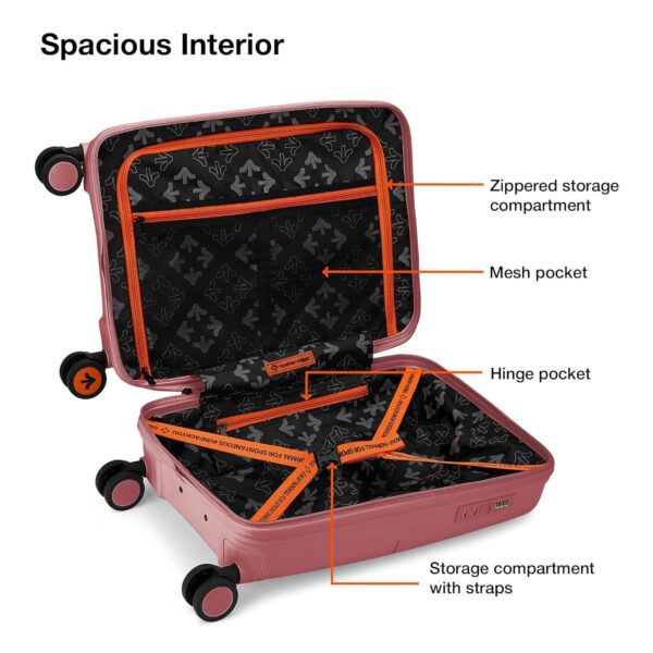Nasher Miles Singapore Hard-Sided Polypropylene Cabin Luggage Trolley Bag 20 Inch | 55cm | 8 Wheels Small Trolley Bag for Travel | Suitcase - Image 2
