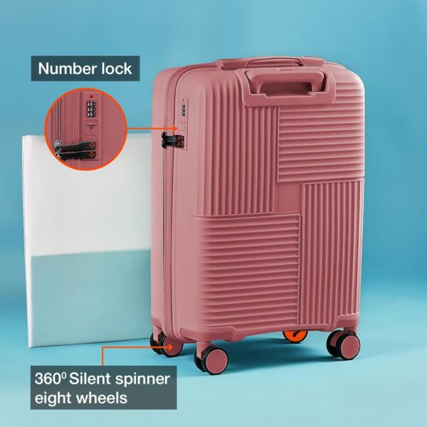 Nasher Miles Singapore Hard-Sided Polypropylene Cabin Luggage Trolley Bag 20 Inch | 55cm | 8 Wheels Small Trolley Bag for Travel | Suitcase - Image 4