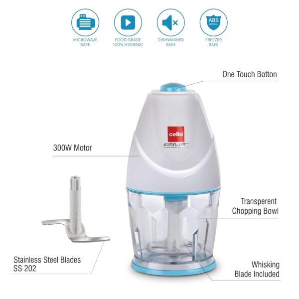 Cello Chop-N-Chop Slice Multi Functional Electric Vegetable Chopper 300W - Image 2