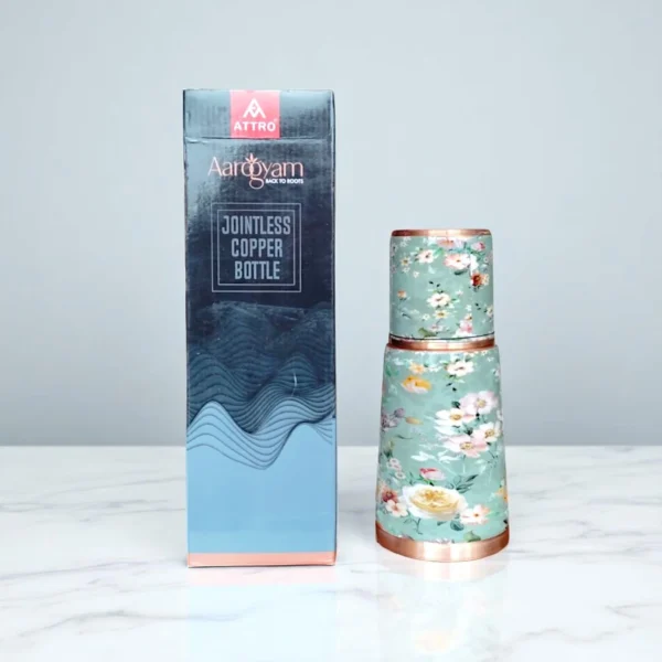 Attro Nirmalya Alice Floral Copper Bottle 950ml Printed - Image 4