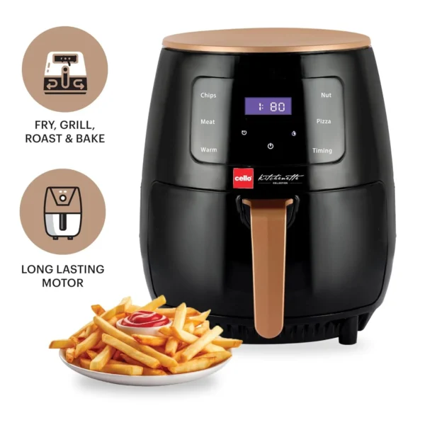 Cello Smart Digital Air Fryer 1400W, 4.5 Liter | Uses up to 90% less fat | Ideal for Fry, Grill, Roast & Bake - Image 2