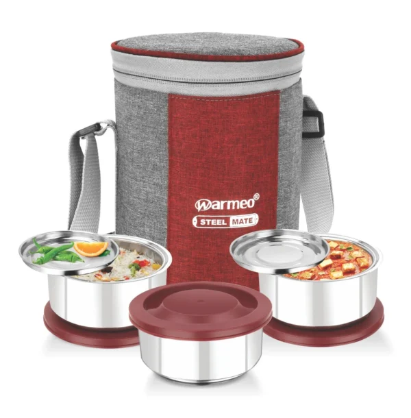 WARMEO Insu Fresh 3 Containers Stainless Steel Insulated Lunch Box