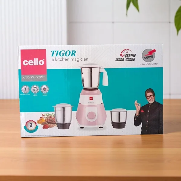 Cello Tigor 3 Stainless Steel Jar Electric Mixer Grinder 500W - Image 2