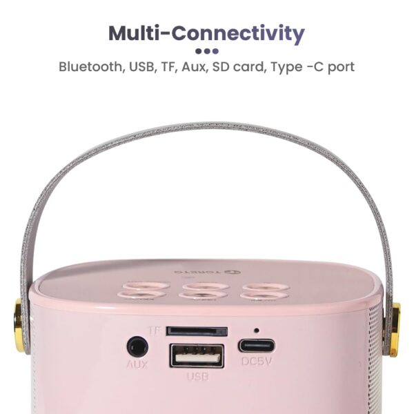 Toreto Jukebox Wireless Bluetooth Speaker 10W with Wireless Karaoke Mic I Voice Changing Feature - Image 3