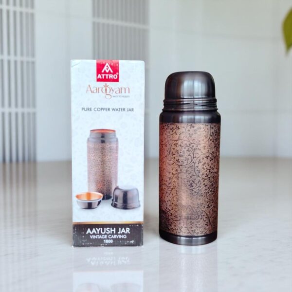 Attro Aayush Jar Copper Water Bottle 1800ml - Image 5