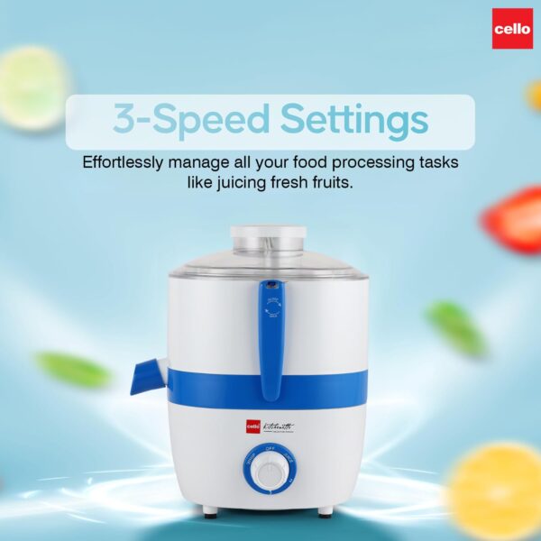 Cello Jucy Fresh Electric Juicer 550W Powerful Motor | Low Noise Operation