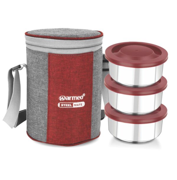 WARMEO Insu Fresh 3 Containers Stainless Steel Insulated Lunch Box - Image 2