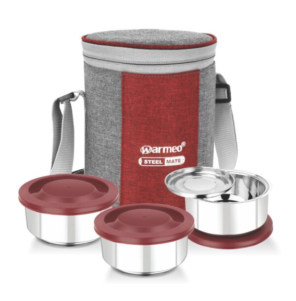 WARMEO Insu Fresh 3 Containers Stainless Steel Insulated Lunch Box - Image 3