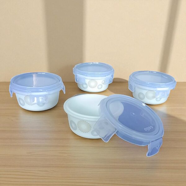 Cello Opalware Crazy Dots 4pc Storage Container Set Small 110mm - Image 3