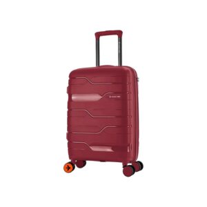 Nasher Miles Paris 20 Inch Polypropylene Hard Sided Cabin Trolley Bag Maroon with 360 Degree Spinner Wheels for Travel
