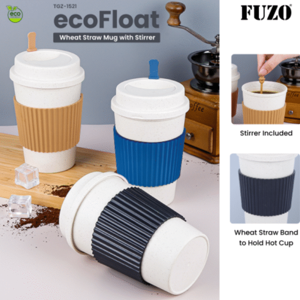 Fuzo ecoFloat Wheat Straw Mug with Stirrer 470ml