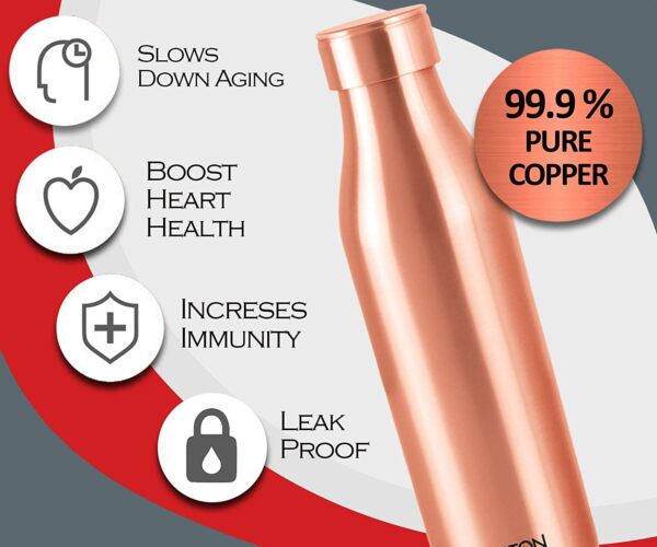 Milton Copper Charge 1000 Water Bottle, 930ml | 100% Pure Copper - Image 4