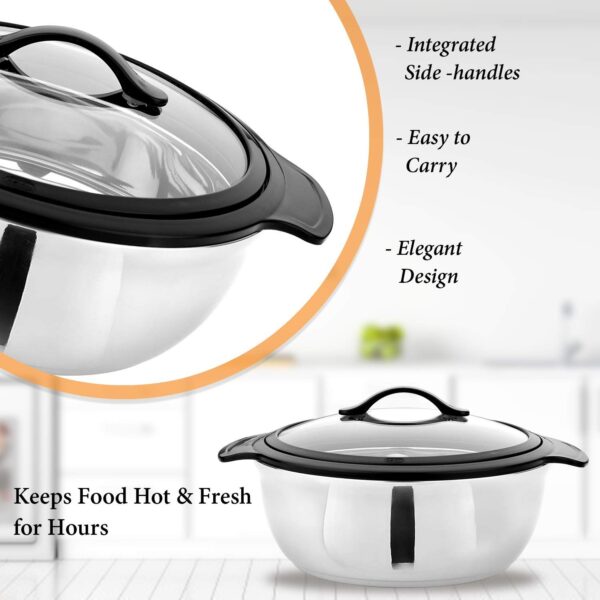 ASIAN Bright Star Galaxy Stainless Steel Casserole with Glass Lid - 2500ml - Image 4