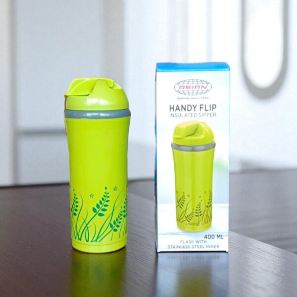 Asian Handy Flip Inner Stainless Steel Insulated Sipper Flask 400ml - Image 4