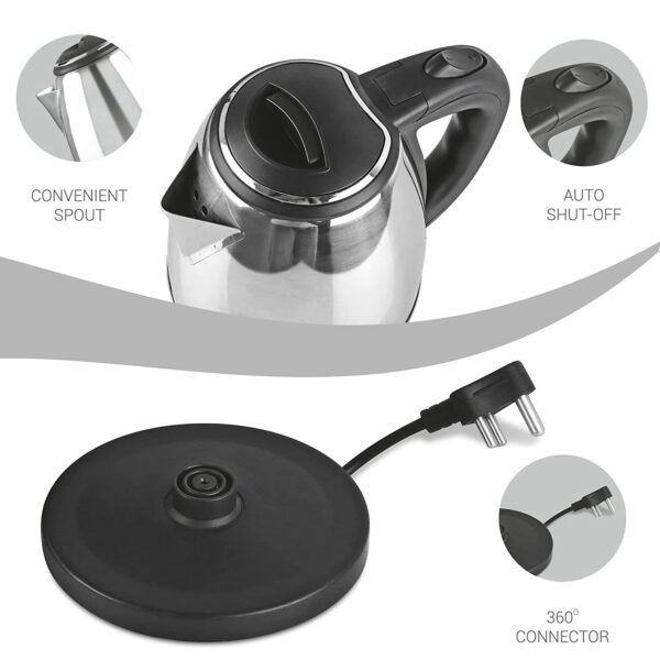 Milton Insta Electric Kettle - 2 Ltr | Silver - Image 2
