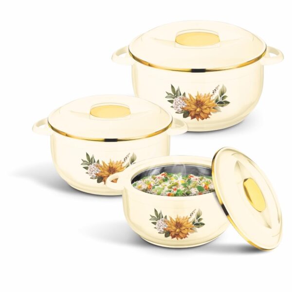 Asian Nova 3 Pieces Insulated Casserole Set (600ml, 1000ml, 1600ml) - Image 3