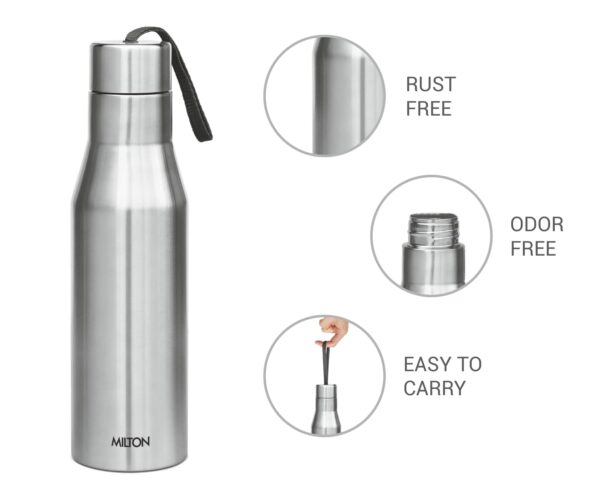 Milton Super 750 Stainless Steel Water Bottle | Leak Proof | Silver - Image 3