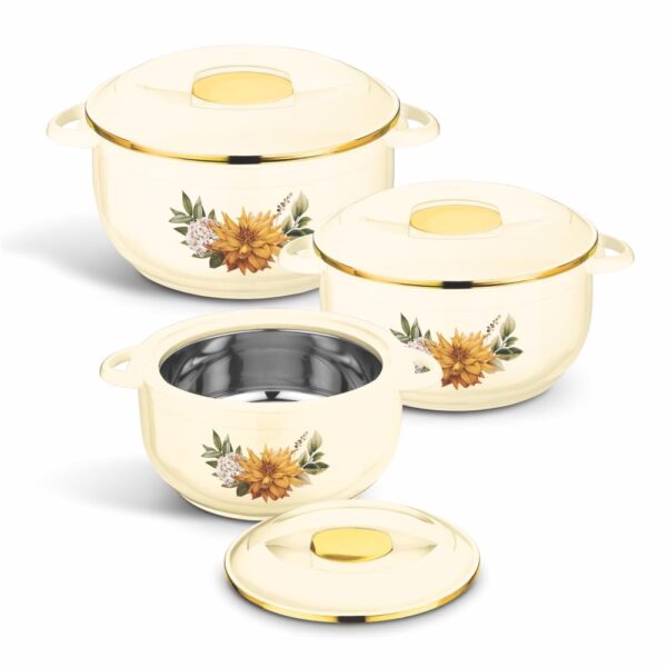 Asian Nova 3 Pieces Insulated Casserole Set (600ml, 1000ml, 1600ml) - Image 4