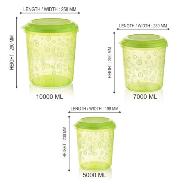 Asian Super Stylo Airtight Storage Containers Set of 3 Piece (5 L + 7 L + 10 L) - Image 4