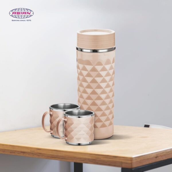 Asian Orion 3 Piece Combo Set - 1pc Insulated Flask and 2pc Cups - Image 4