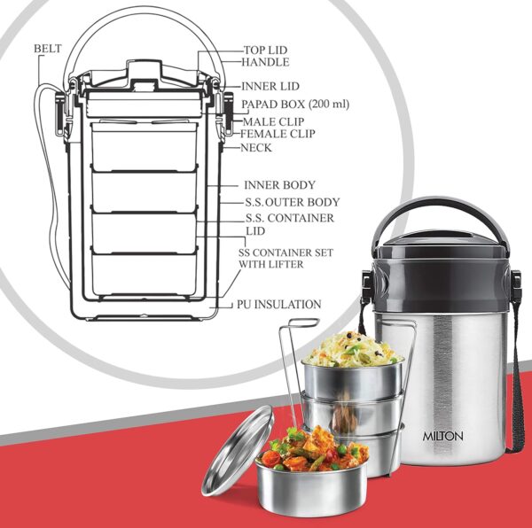 Milton Steel On 4 Thermosteel Insulated Lunch Box - Image 4