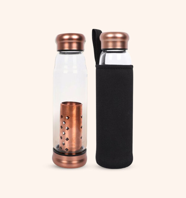 Fuzo CUprum Copper Charged Glass Infuser Bottle