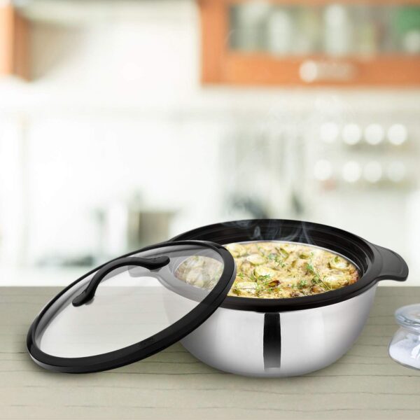ASIAN Bright Star Galaxy Stainless Steel Casserole with Glass Lid - 2500ml - Image 2