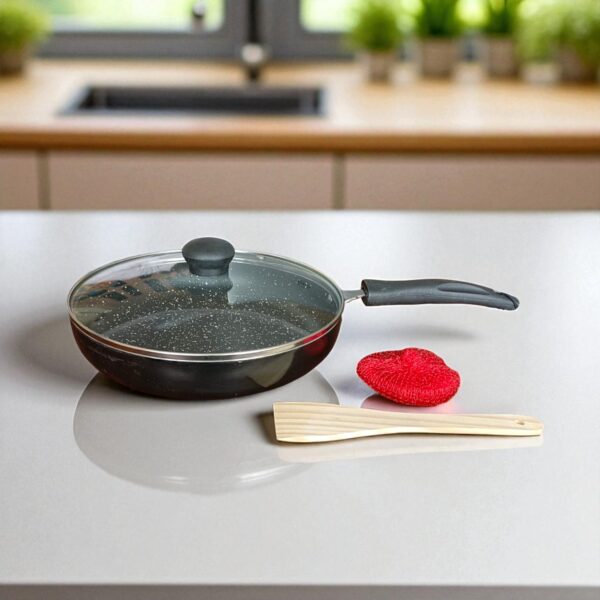 Hichef No.13 Fry Pan With Glass Lid 260mm Marble Coating 4mm