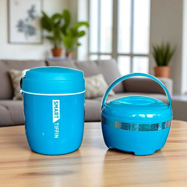Asian Lunch Flow 2 Piece Combo Set (1pc Smart Tiffin Carrier 3 + 1pc Marco Gold 1200ml Casserole) - Image 3