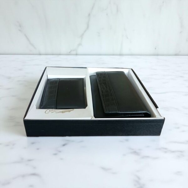 Crocodile Wallet With Purse Combo Set Black - Image 3