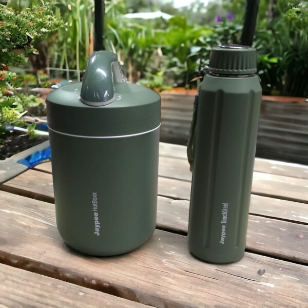Jaypee Lunch Munch 2 Piece Combo Set (1pc Hotboxx 3 Tiffin Box, 1pc Touchsteel Water Bottle) - Image 2
