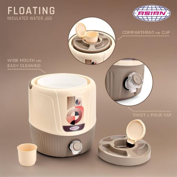 Asian Plastowares - Floating Insulated Water Jug 10 | 7.5 Ltr - Image 2