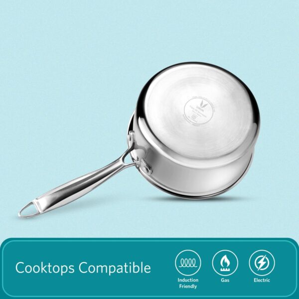 Vaya Hautechef Triply Stainless Steel Sauce pan 1 Ltr, 14CM, Induction Friendly - Image 3
